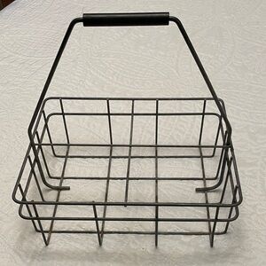 Vintage Metal Milk Bottle Carrier Caddy